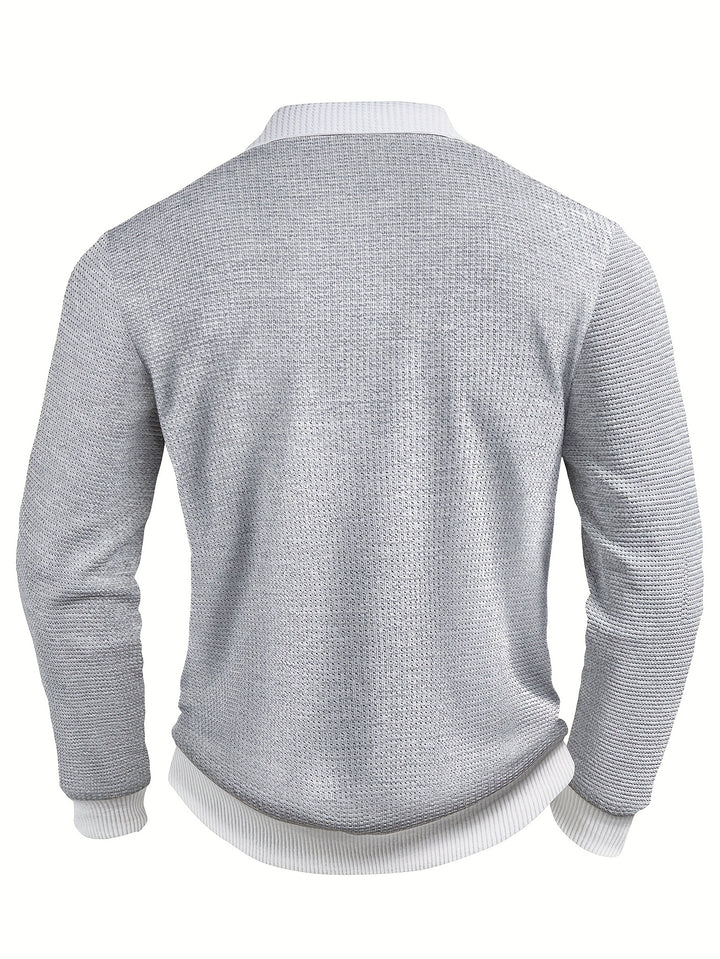 Clark | Men's Waffle Knit Contrast Collar Polo