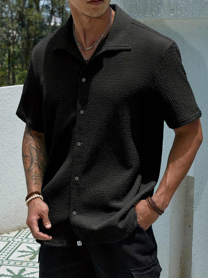 Russell | Men's Textured Camp Collar Short Sleeve Shirt