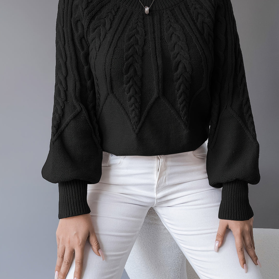 Waverly | Cable-Knit Lantern Sleeve Sweater