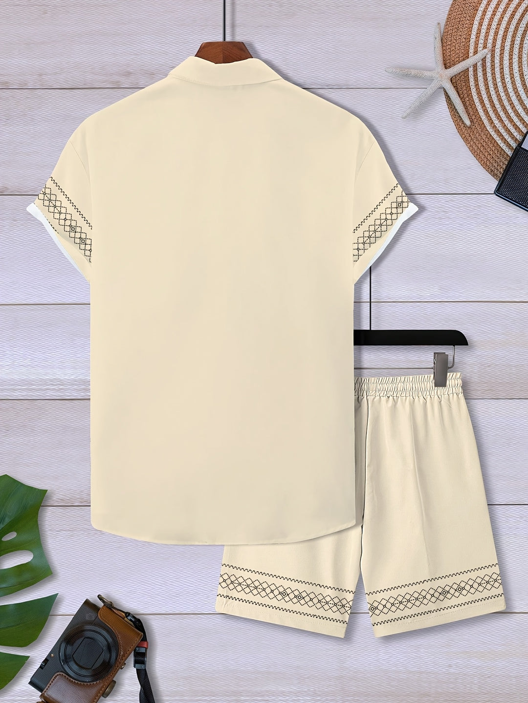 Donovan | Men's Geometric Print Shirt & Shorts Set