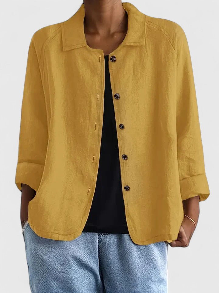Bryony | Relaxed Collared Button-Front Shirt