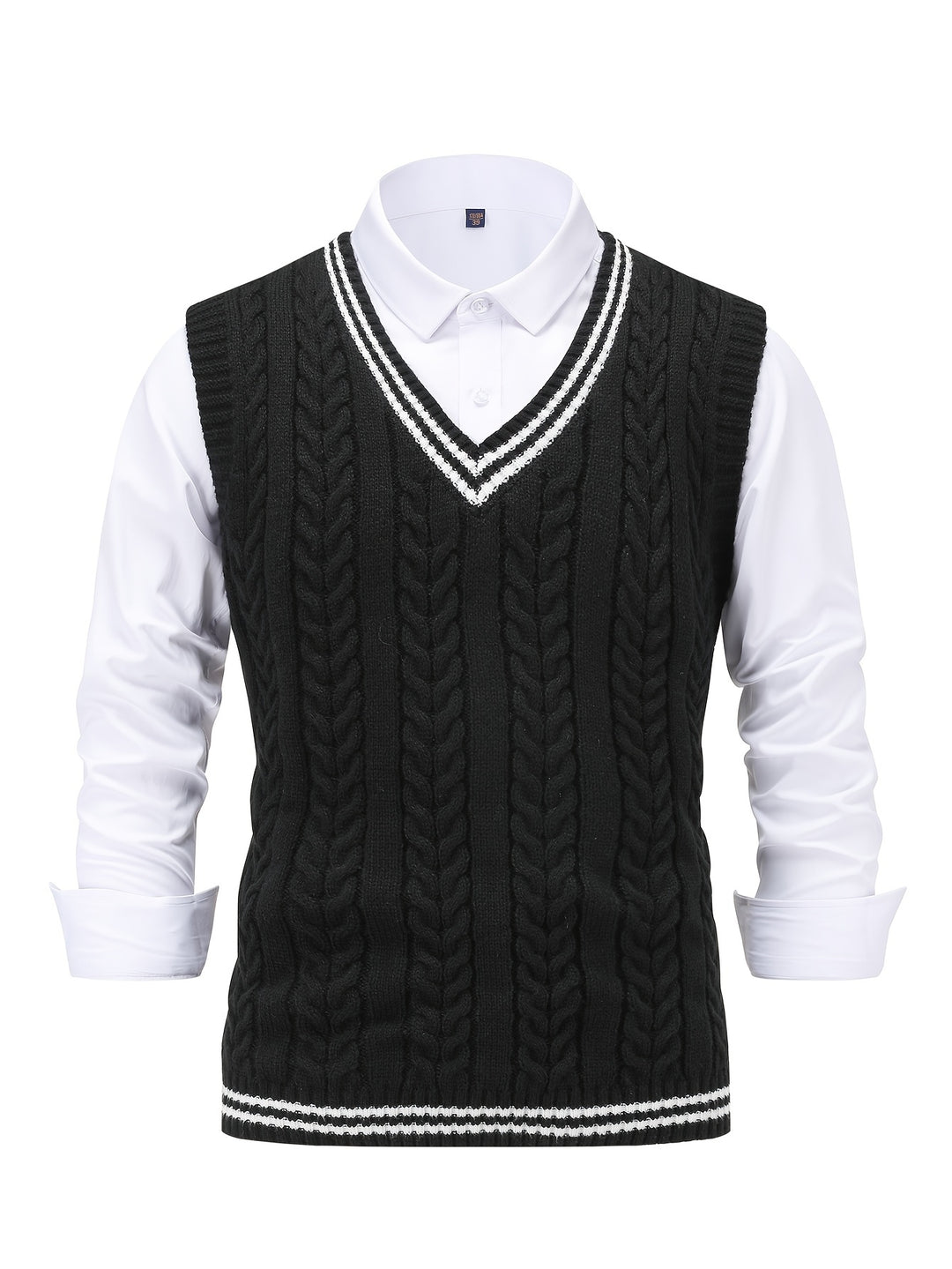 Winston | Cable-Knit V-Neck Sweater Vest