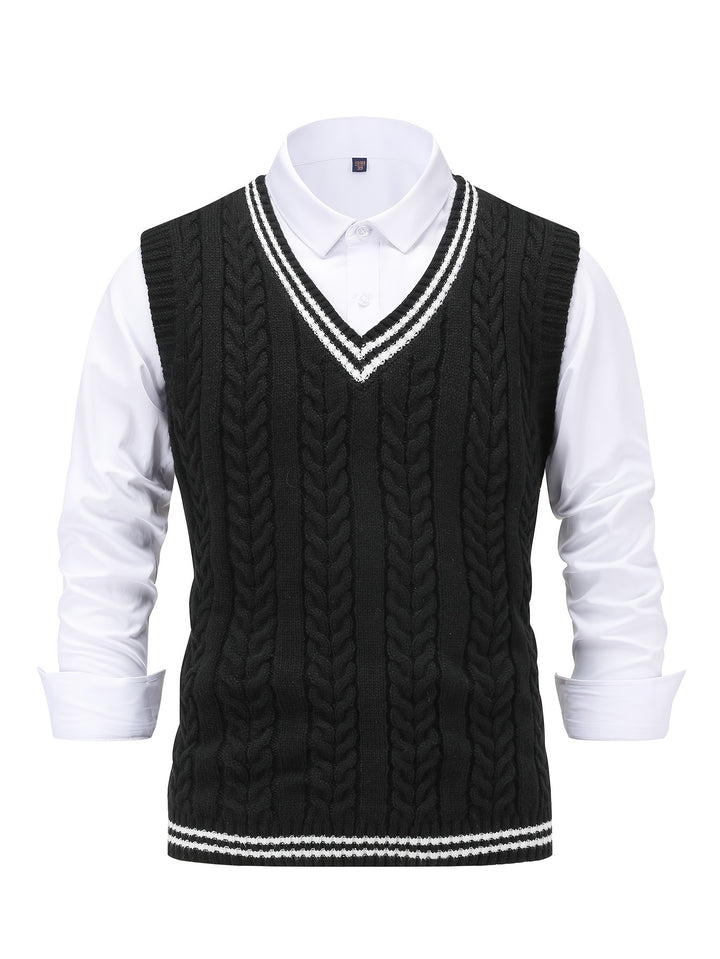 Winston | Cable-Knit V-Neck Sweater Vest
