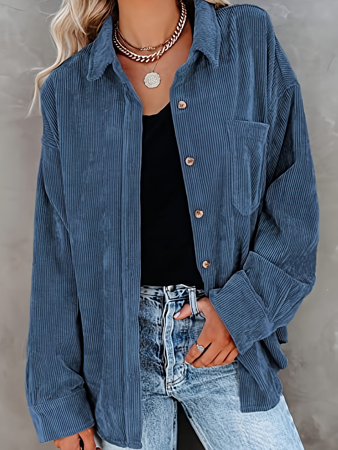 Pearl | Relaxed Textured Button-Up Shirt