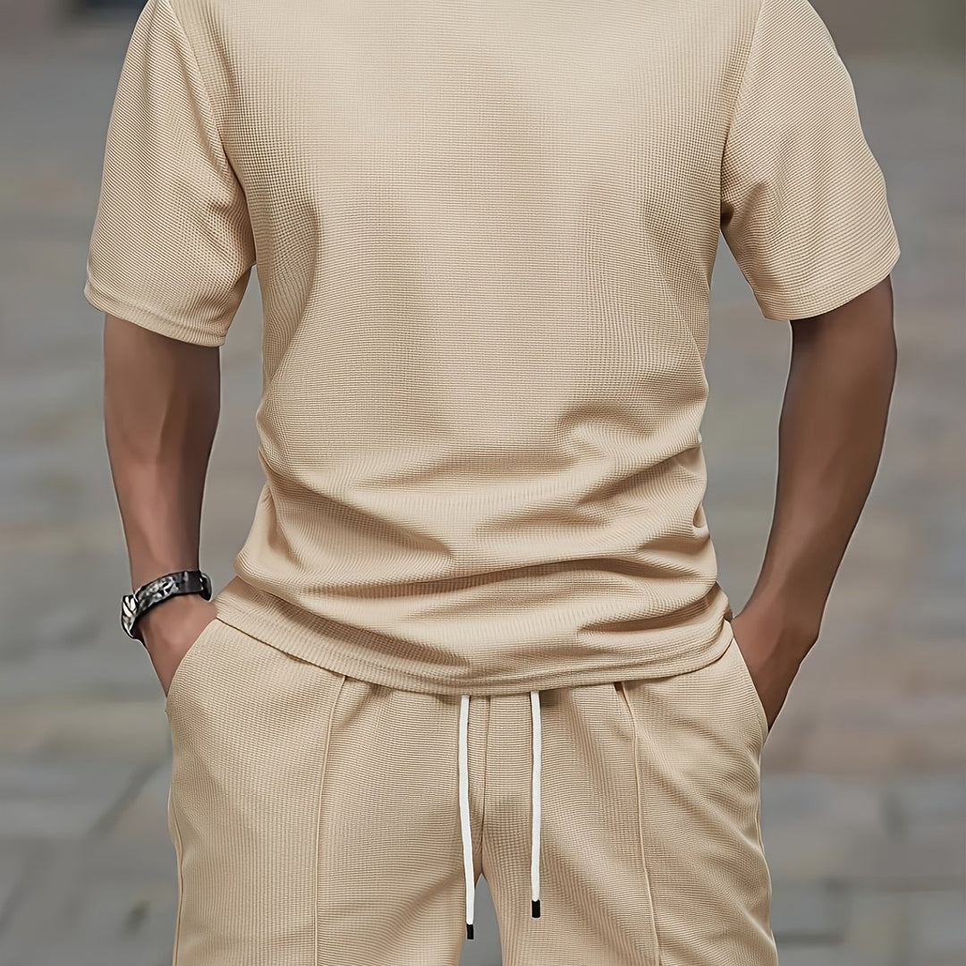 Hollis | Men's Waffle Knit Tee & Shorts Set