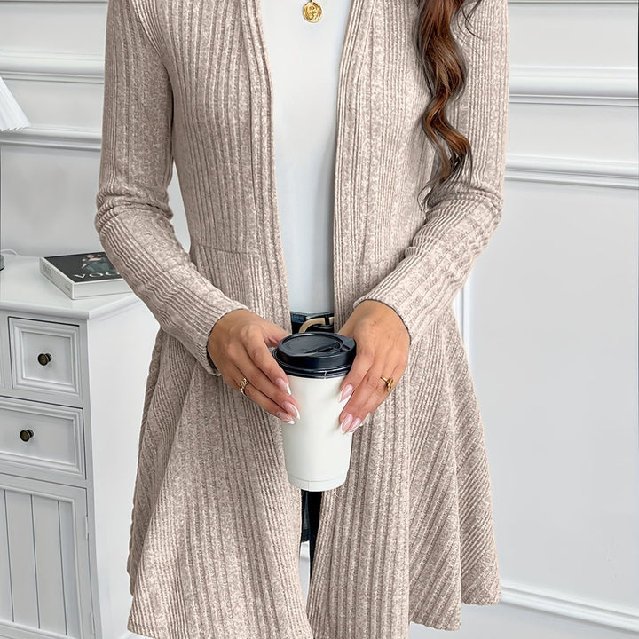 Marianne | Ribbed Longline Open-Front Cardigan