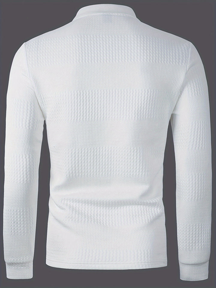 Weston | Textured Long Sleeve Polo Shirt