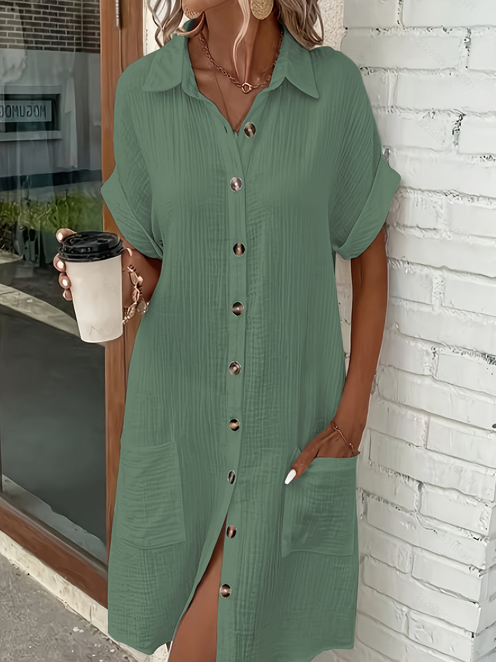 Estelle | Relaxed Button-Front Shirt Dress