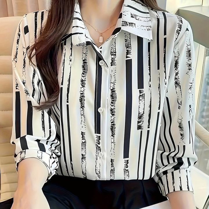 Celeste | Women's Multicolour Stripe Long Sleeve Button Shirt