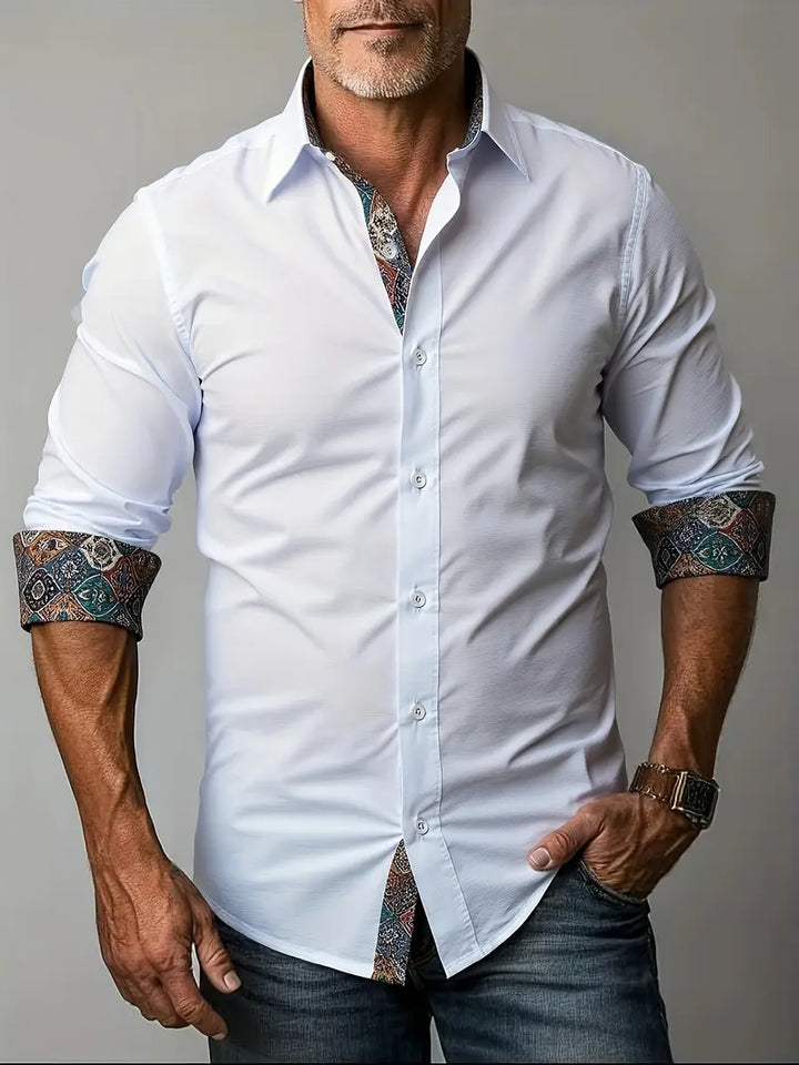 Rowland | Refined Contrast-Trim Button-Up Shirt