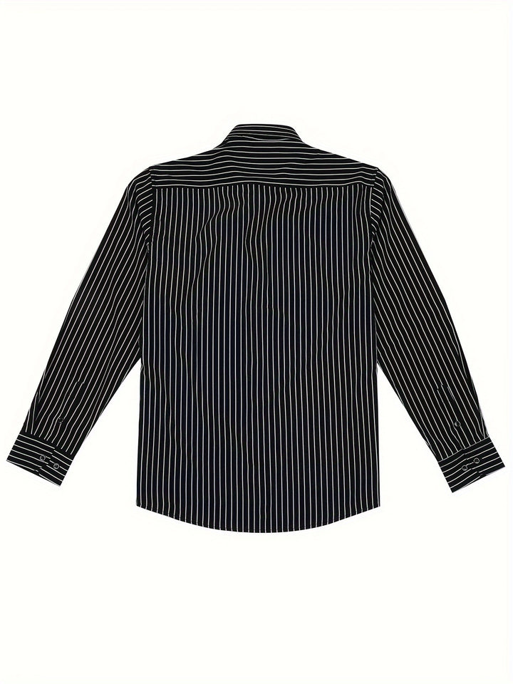 Stroud | Men's Slim Fit Bold Stripe Long Sleeve Dress Shirt