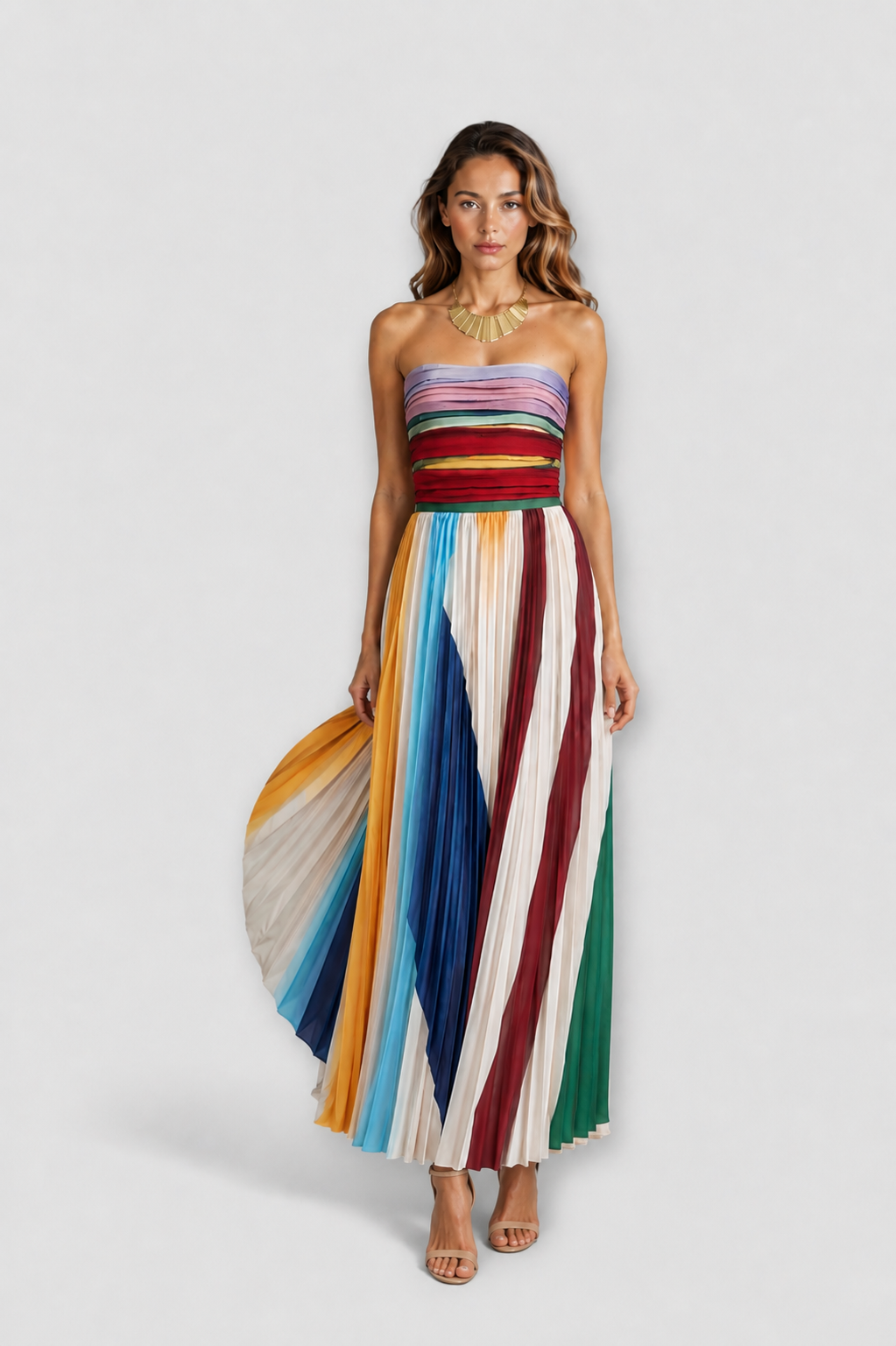 Ottilie | Flowing Striped Maxi Dress