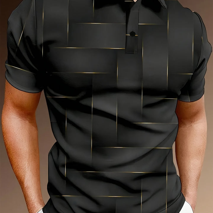 Corbin | Men's Geometric Print Polo Shirt