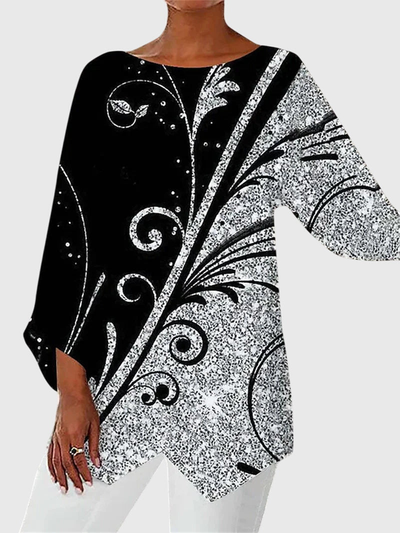 Odette | Shimmer Butterfly Long-Sleeve Top
