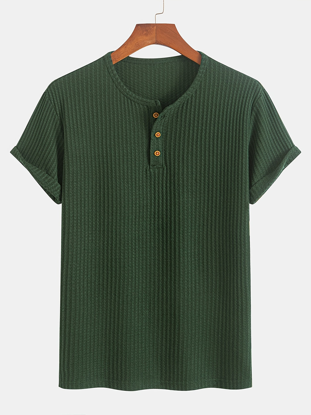 Augustus | Men's Ribbed Knit Henley T-Shirt