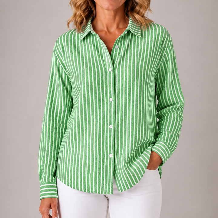 Nina | Relaxed Striped Button-Down Shirt