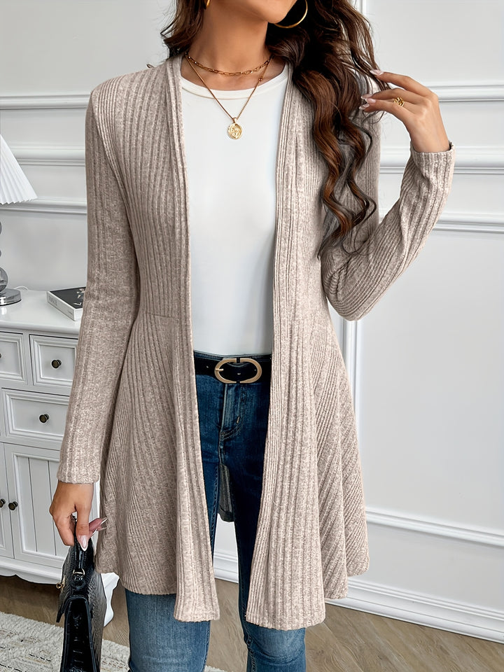 Marianne | Ribbed Longline Open-Front Cardigan
