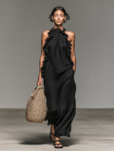 Selene | Ruffle-Trimmed Maxi Dress with Pockets