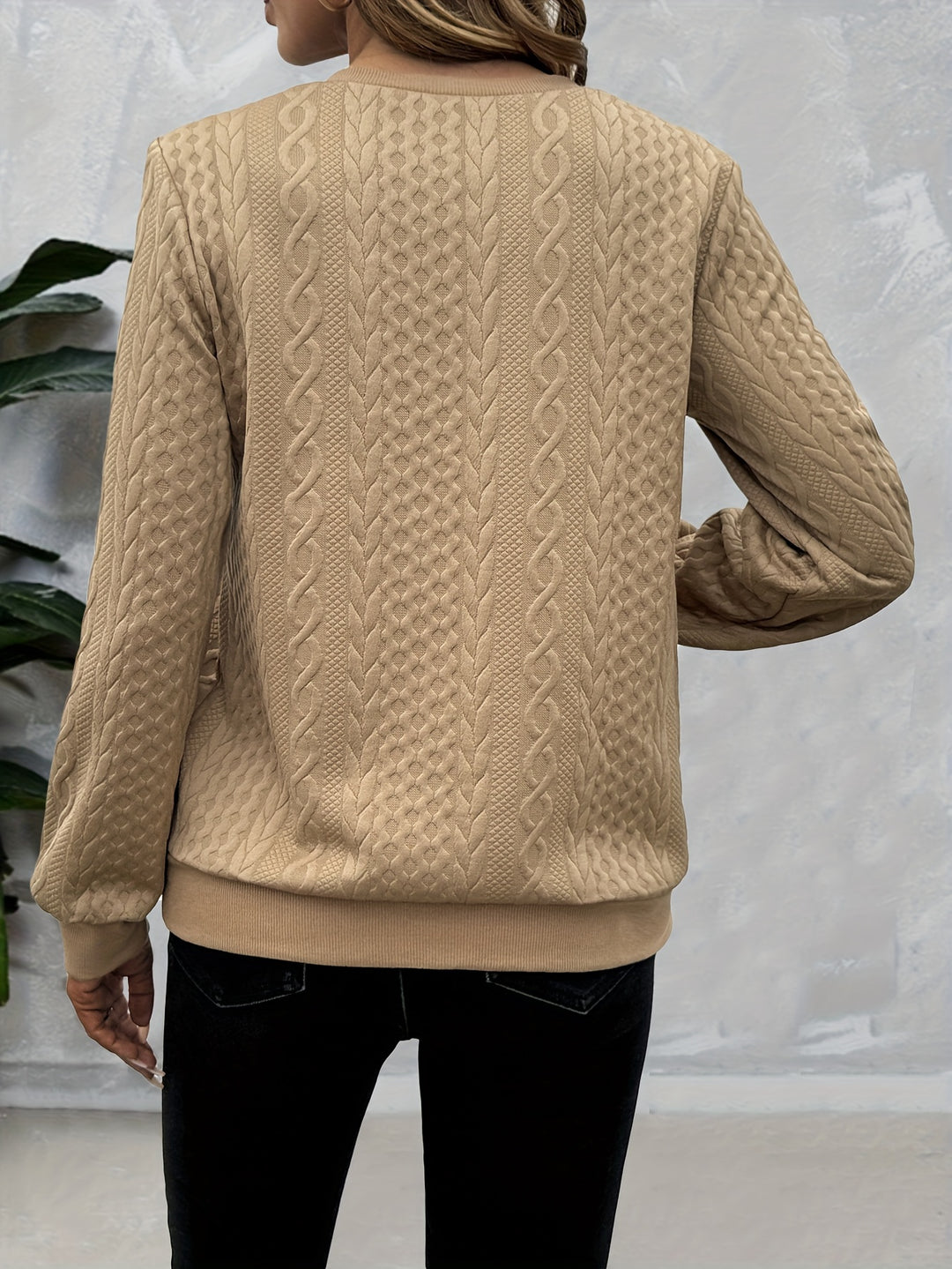 Corinne | Textured Half-Zip Sweatshirt