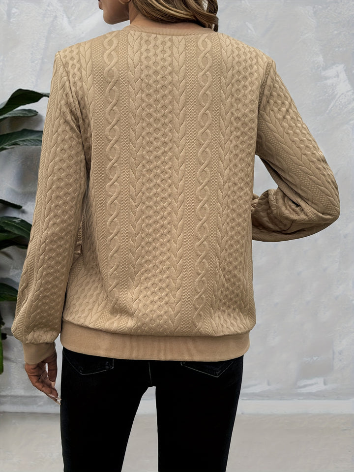 Corinne | Textured Half-Zip Sweatshirt
