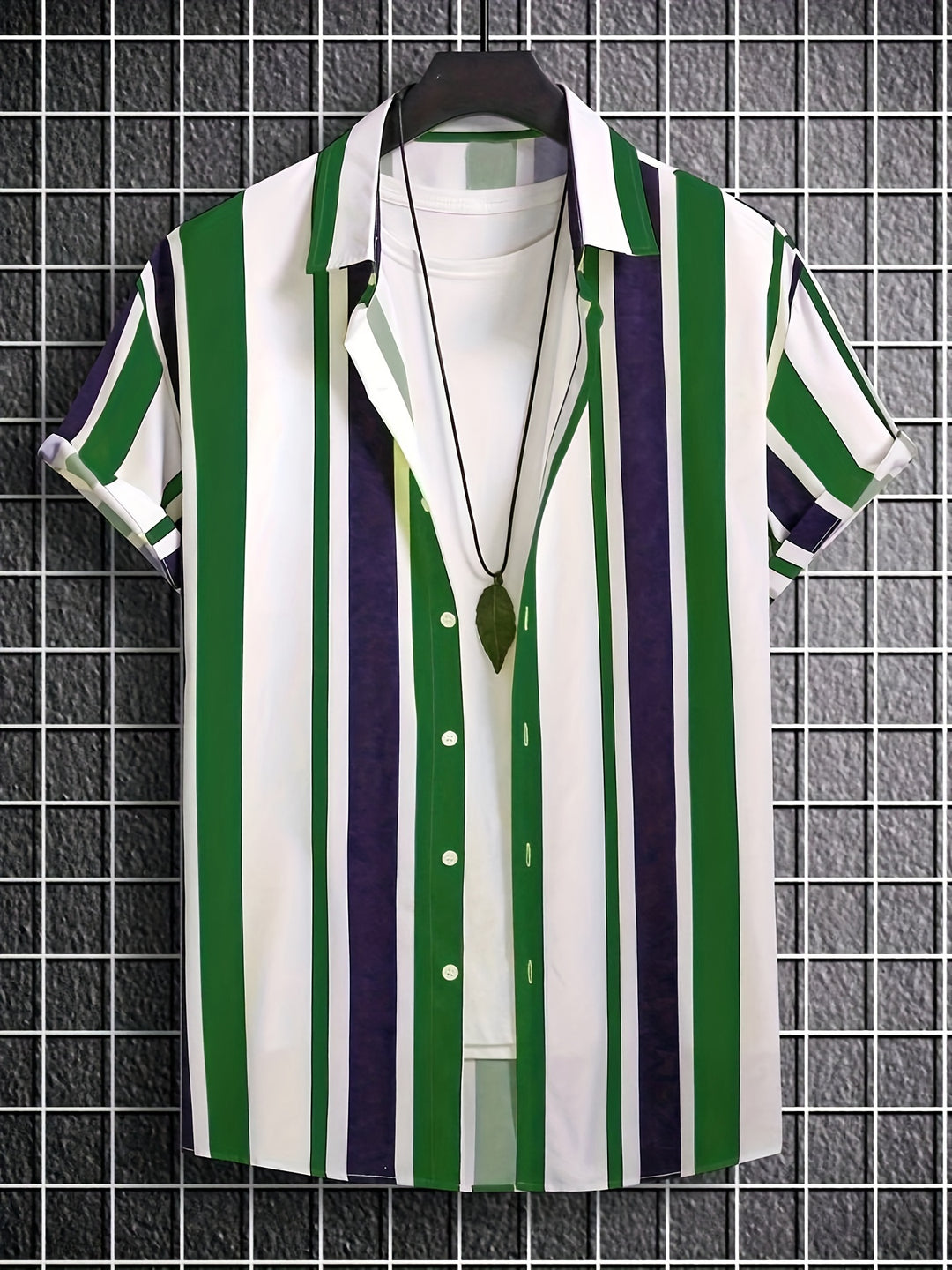 Albert | Men's Vertical Stripe Short Sleeve Shirt