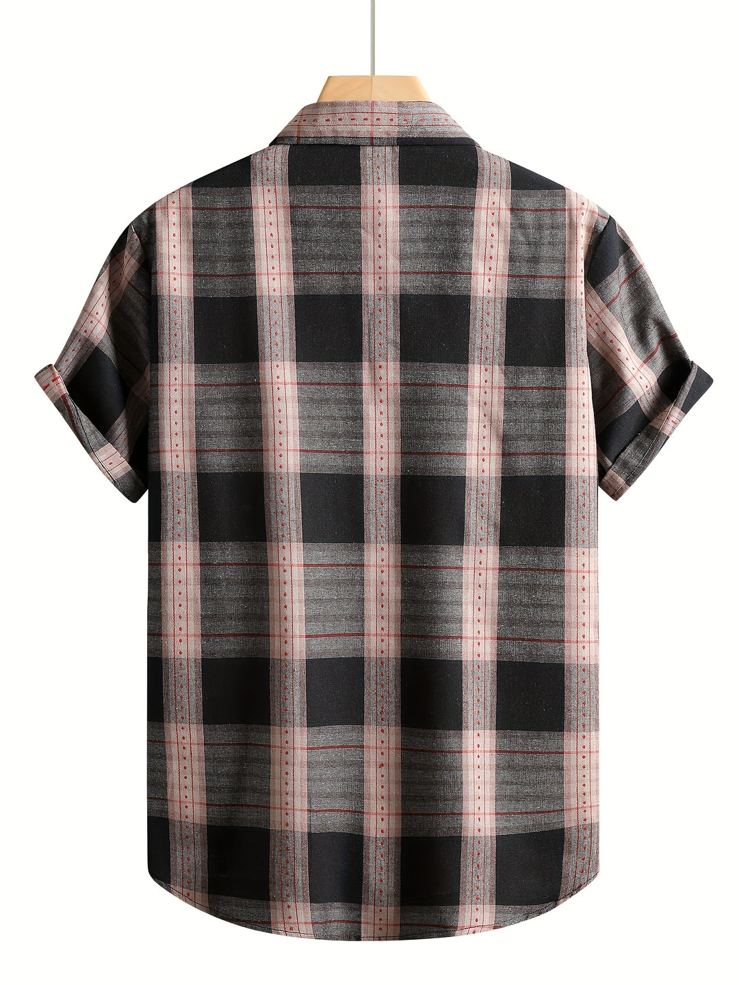Rhys | Men's Plaid Turn-Collar Short Sleeve Polo