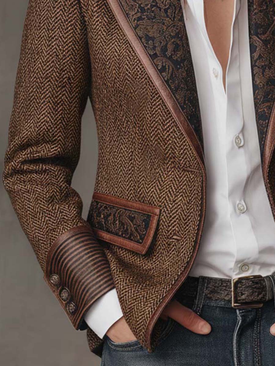 Rosaline | Herringbone Panel Blazer