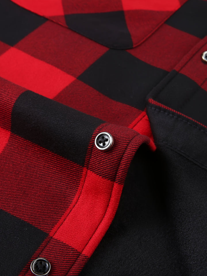 Nolan | Hooded Plaid Shirt Jacket