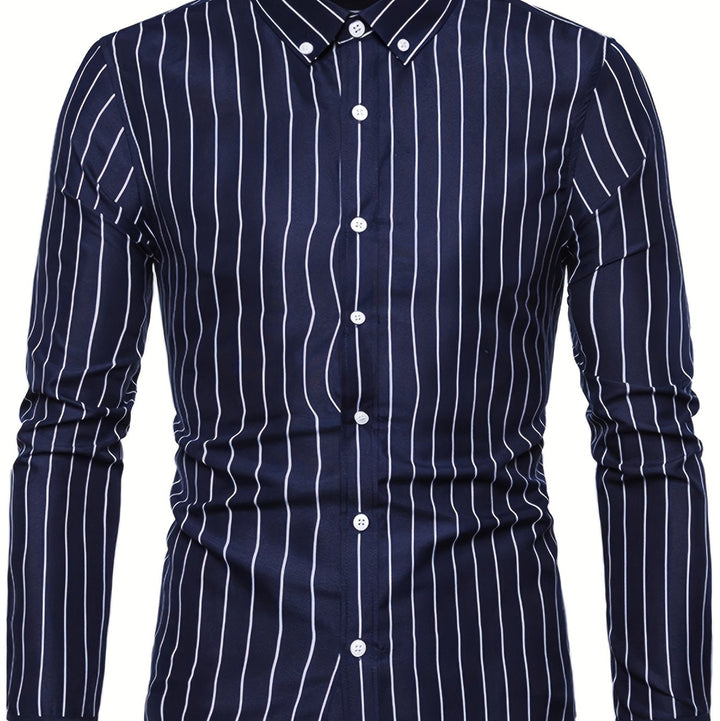 Roland | Men's British Stripe Long Sleeve Shirt