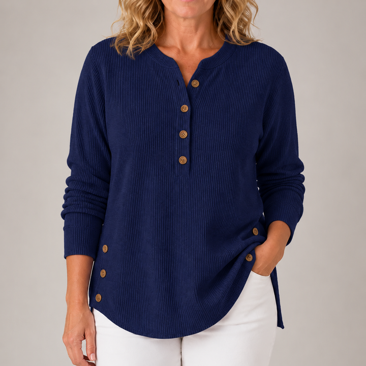 Kathryn | Ribbed Button-Detail Tunic