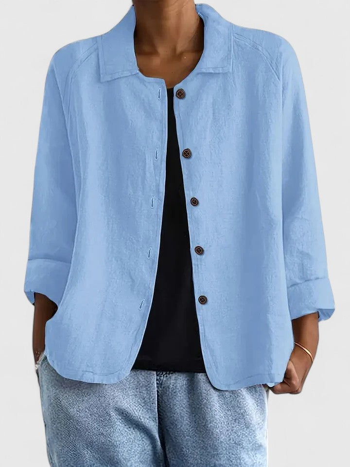 Bryony | Relaxed Collared Button-Front Shirt