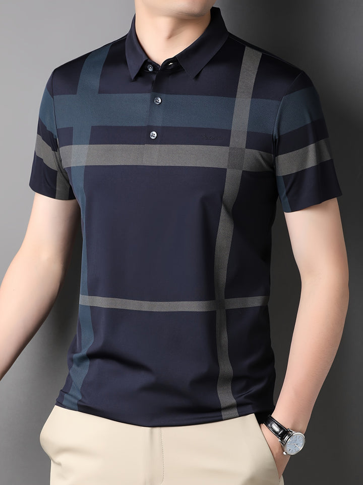 Rylan | Men's Plaid Lapel Short Sleeve Shirt