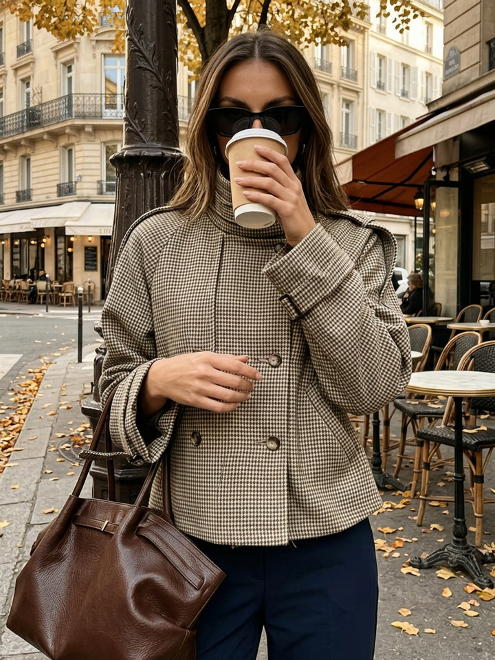 Simone | Stand-Collar Cropped Jacket