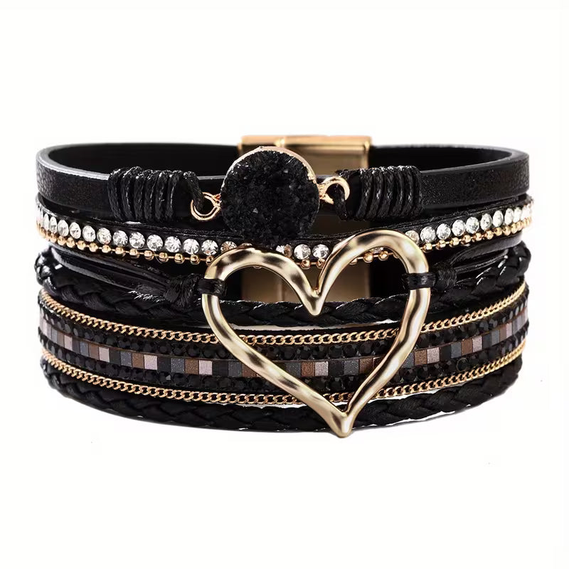 Blanche | Layered Heart Cuff Bracelet