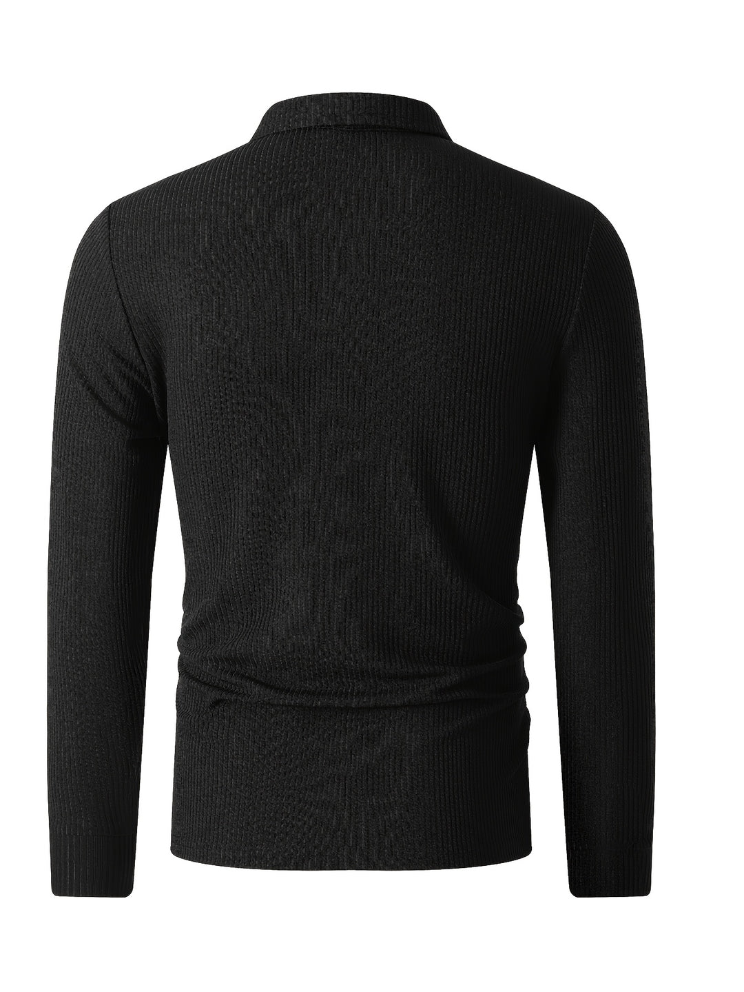 Derek | Men's Ribbed Knit Quarter-Zip Polo