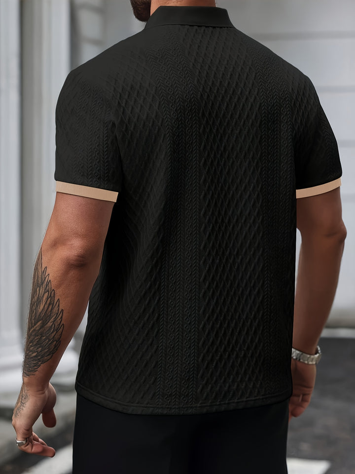 Knox | Men's Jacquard Colour-Block Polo