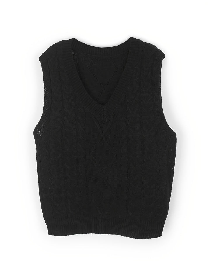 Cambria | Cable-Knit V-Neck Sweater Vest