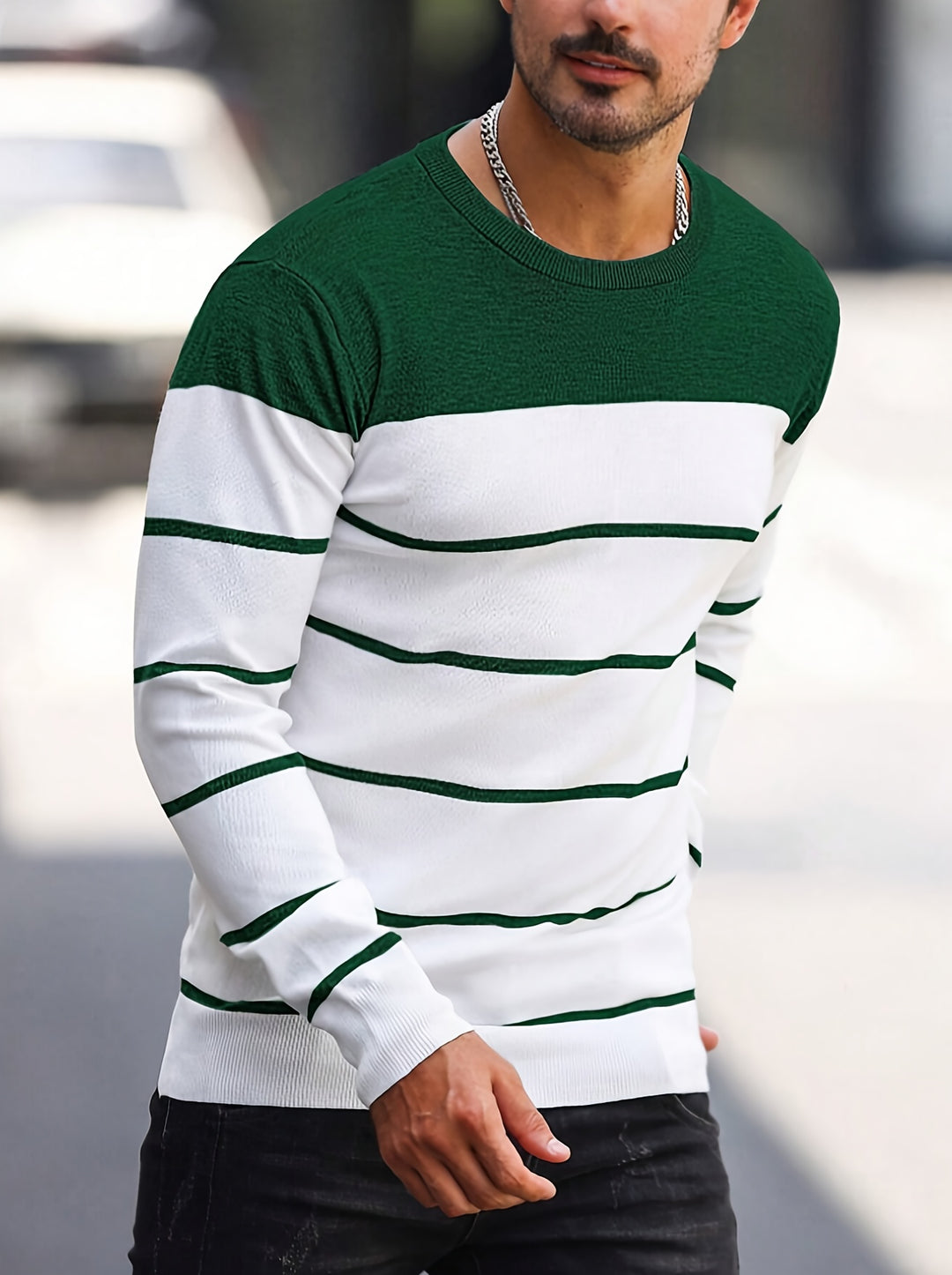Harvey | Striped Crew Neck Sweater