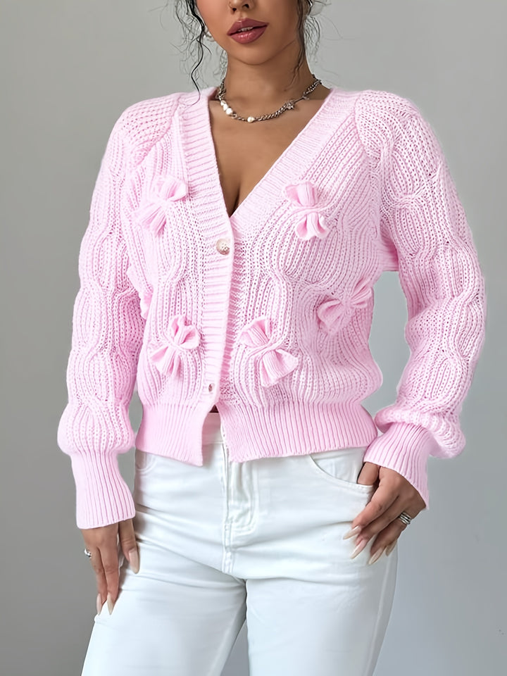 Evangeline | Bow-Detail Knit Cardigan