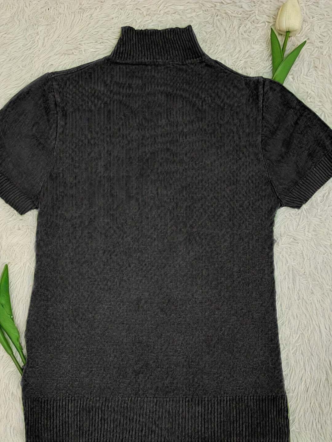 Marguerite | Refined Mock-Neck Short Sleeve Top
