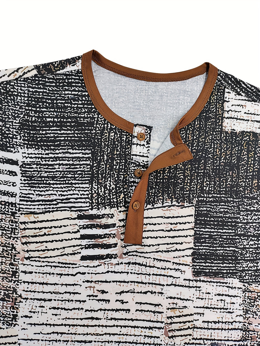 Wilder | Men's Abstract Patchwork Henley Tee