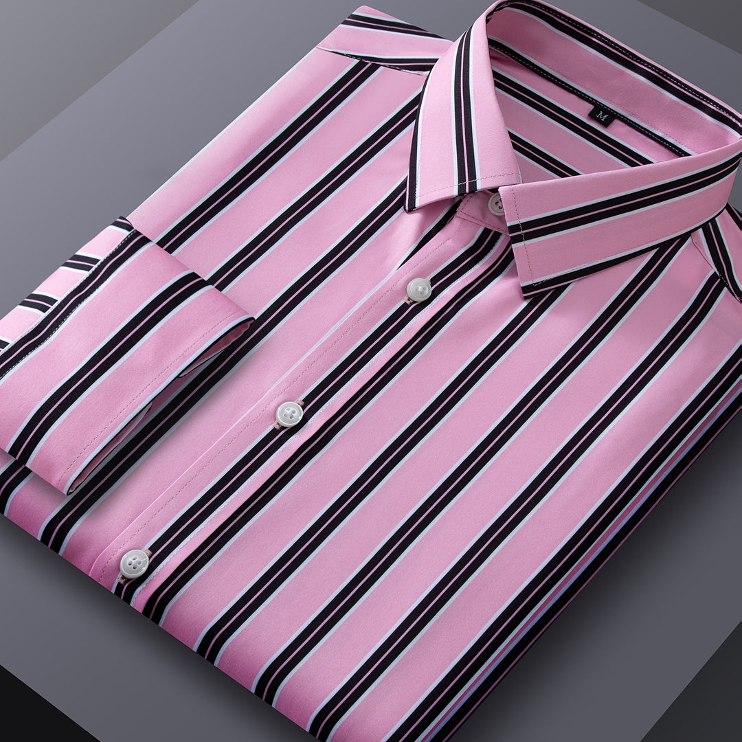 Vaughn | Men's Stretch Striped Long Sleeve Shirt