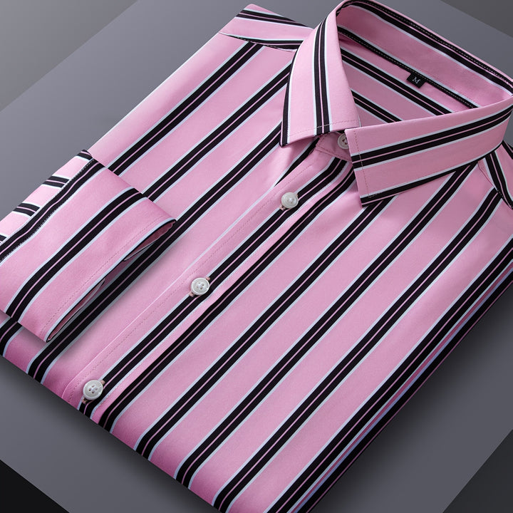 Vaughn | Men's Stretch Striped Long Sleeve Shirt