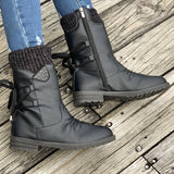 Loretta | Cozy Knit-Cuff Mid-Calf Boots