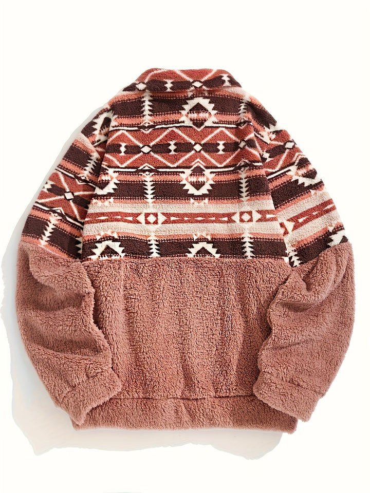 Sienna | Patterned Half-Zip Teddy Pullover