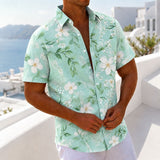 Jordan | Men's Floral Bamboo Linen Short Sleeve Shirt