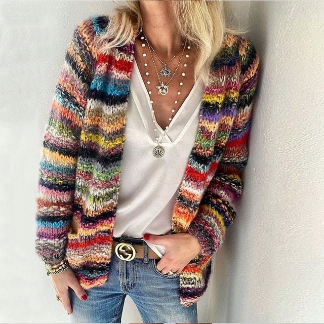 Roxanne | Artful Open-Front Cardigan