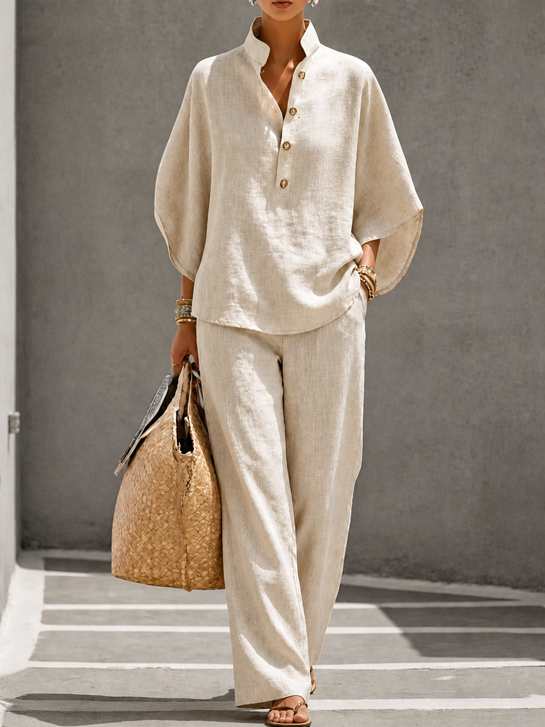 Giselle | Relaxed Stand-Collar Two-Piece Set
