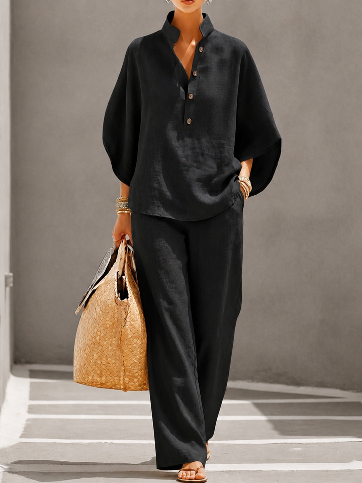 Giselle | Relaxed Stand-Collar Two-Piece Set