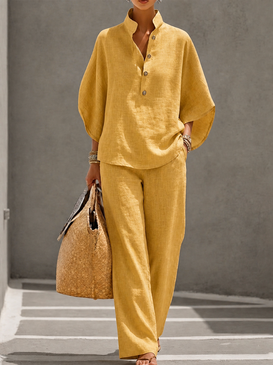 Giselle | Relaxed Stand-Collar Two-Piece Set